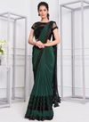 Dark Green Colour MOHMANTHAN 21500 Fancy Designer Party Wear Stylish Lycra Heavy Sequins Embroidery Work Saree Collection 21509